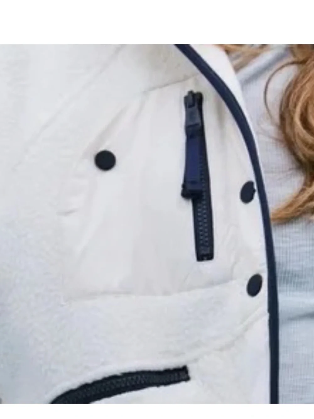 FP Movement by Free People Cream Sherpa Zip Jacket with Embroidered Accents - Picture 4 of 16